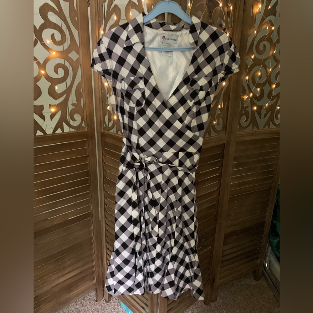 Citi clothing black & white checkered dress